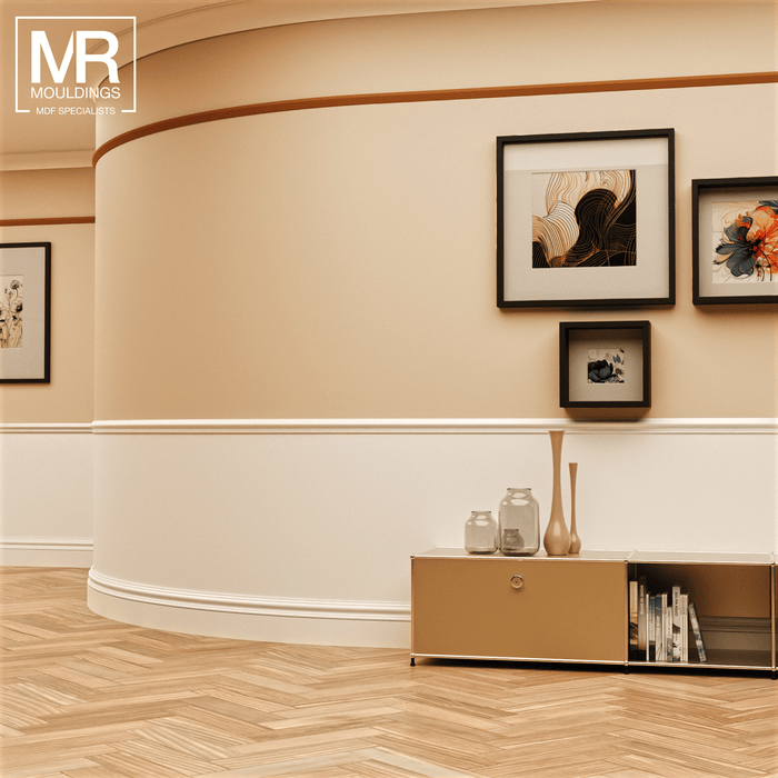 Chamfered Flexible MDF Picture Rail Mould-MR Mouldings Ltd