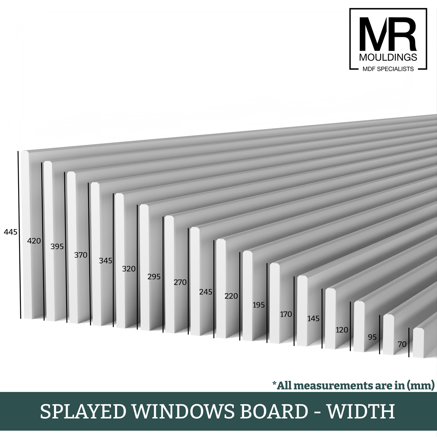 Splayed MDF Window Board | Modern Made to Order Window Boards