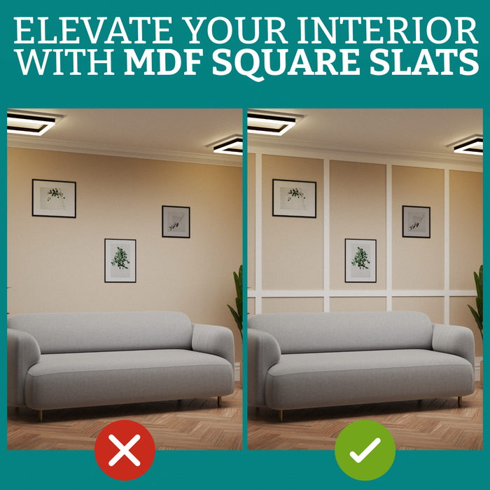 9mm Square Strips Wall Panel Kit-MR Mouldings Ltd