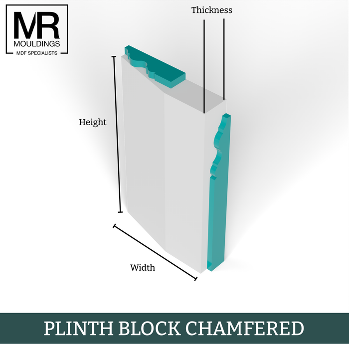 Chamfered MDF Plinth Block-MR Mouldings Ltd