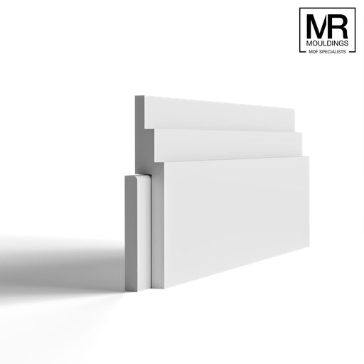 Big Stepped MDF Skirting Cover Board-MR Mouldings Ltd