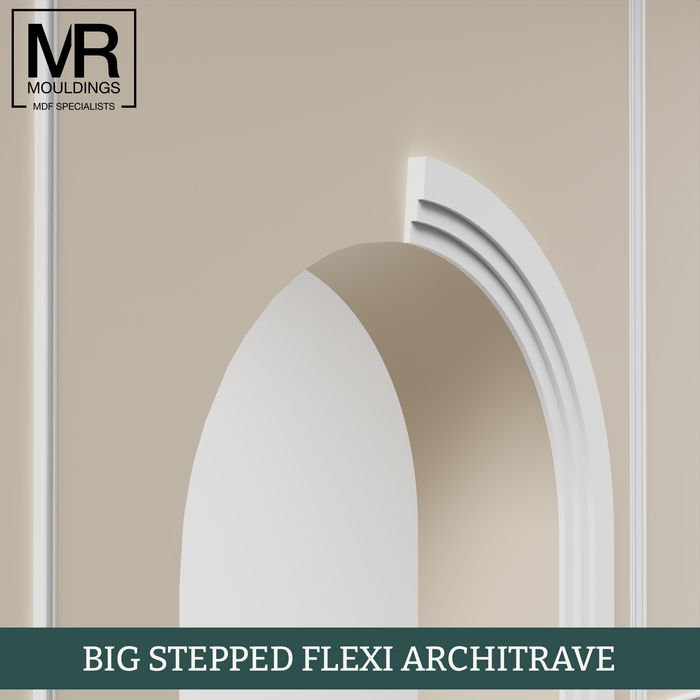 Big Stepped Flexible MDF Architrave Board-MR Mouldings Ltd