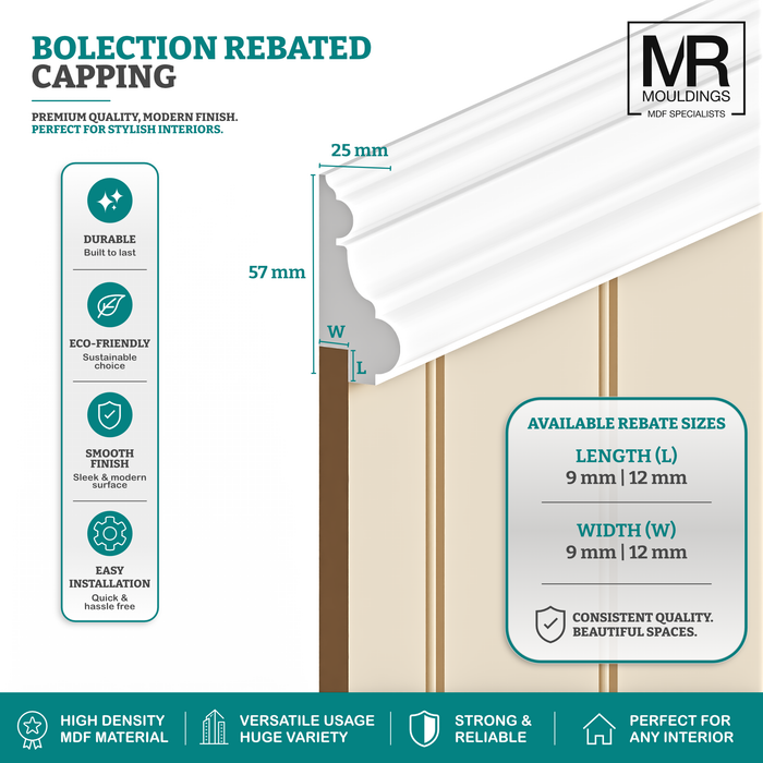 Bolection MDF Rebated Dado Trim-MR Mouldings Ltd