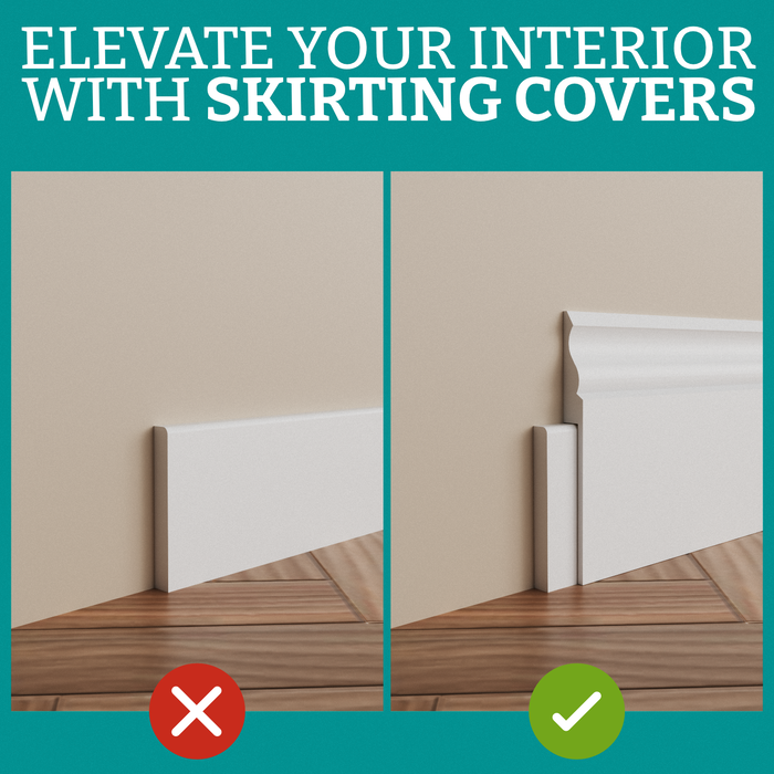 Stepped 2 MDF Skirting Cover Board-MR Mouldings Ltd
