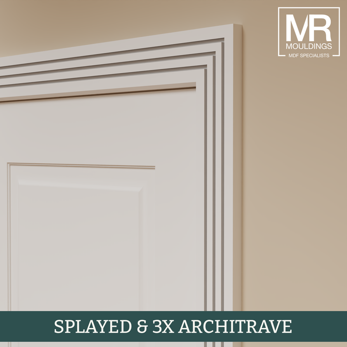 Splayed and 3x Groove MDF Architrave-MR Mouldings Ltd