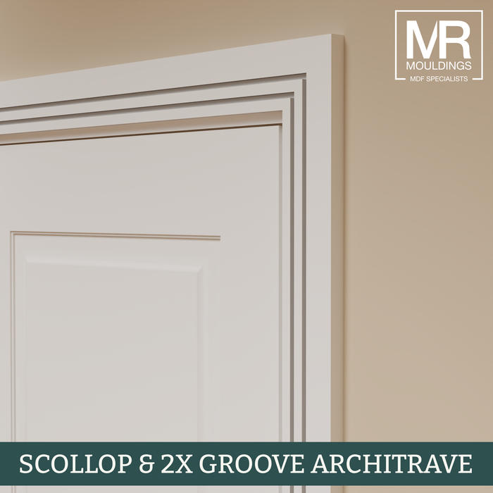 Scallop and 2x Groove MDF Architrave-MR Mouldings Ltd