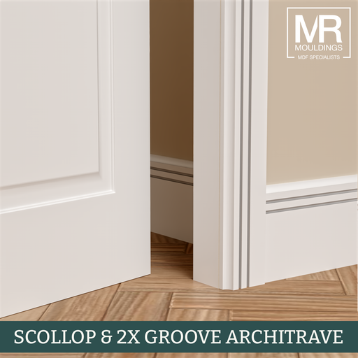 Scallop and 2x Groove MDF Architrave-MR Mouldings Ltd
