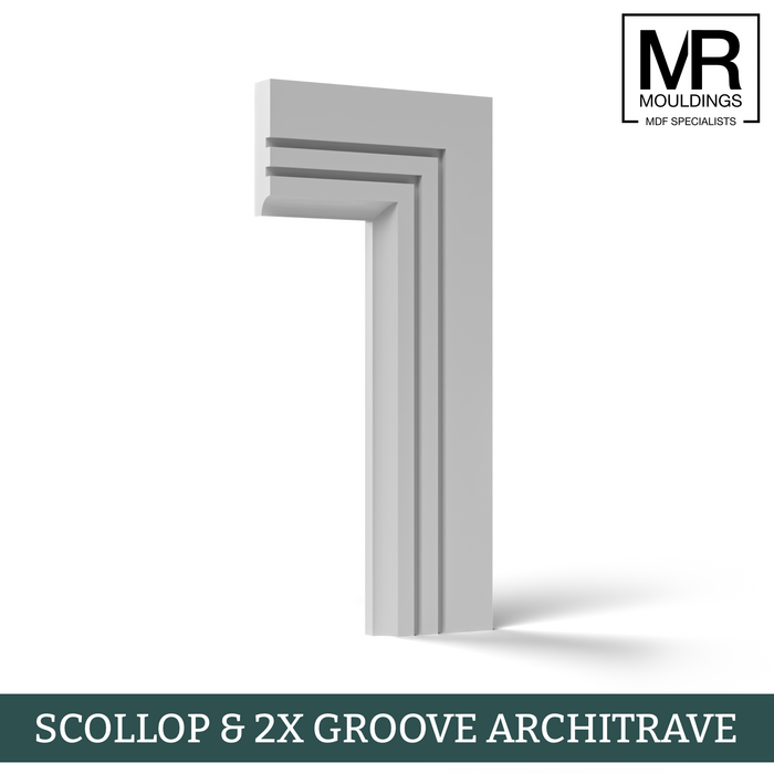 Scallop and 2x Groove MDF Architrave-MR Mouldings Ltd