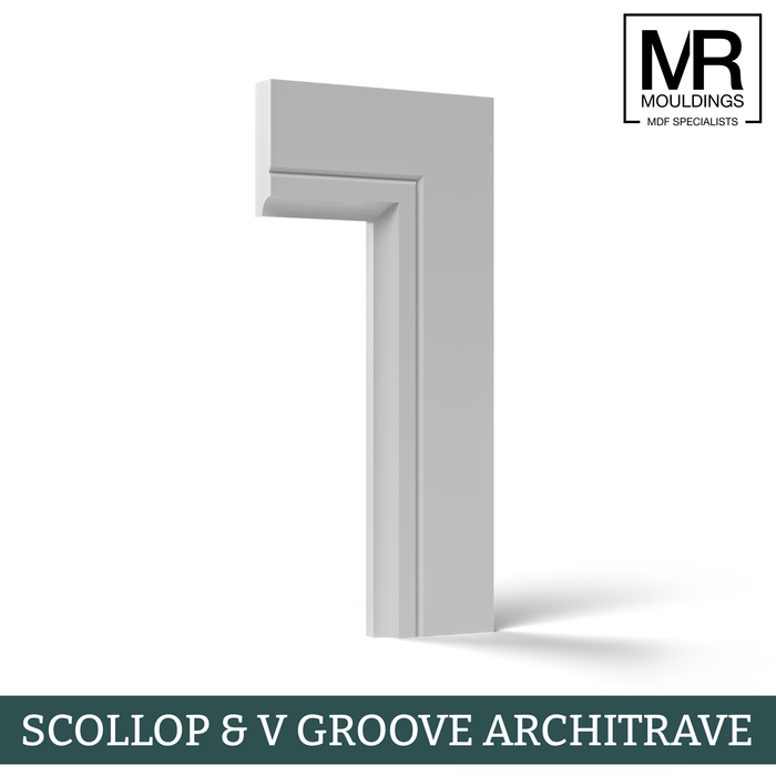 Scallop and V Groove MDF Architrave-MR Mouldings Ltd