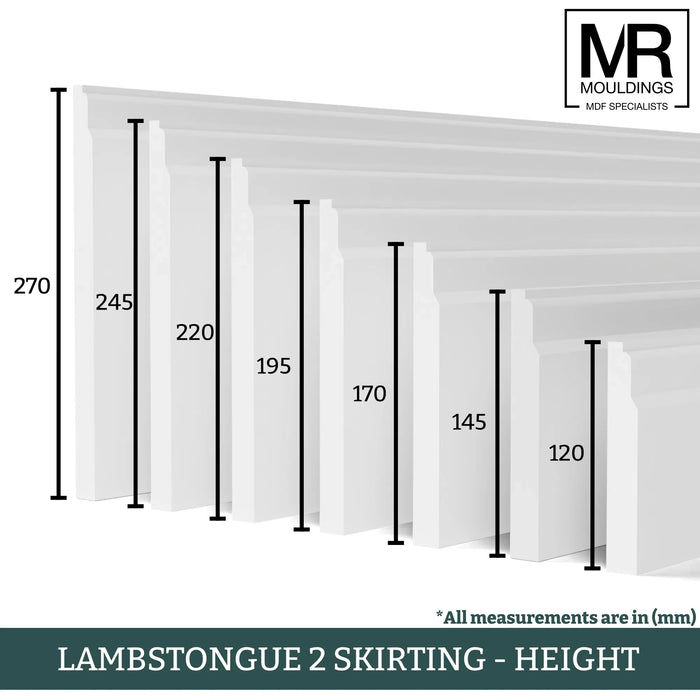 Lambs Tongue 2 MDF Skirting Board-MR Mouldings Ltd