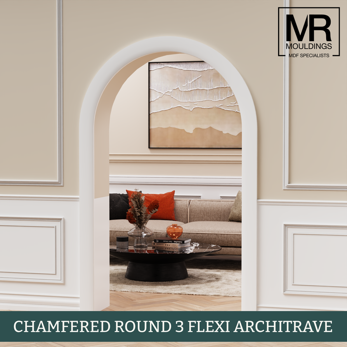 Chamfered 3 Flexible MDF Architrave Board-MR Mouldings Ltd