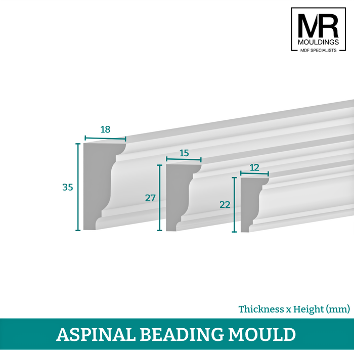 Aspinal MDF Beading Moulding-MR Mouldings Ltd