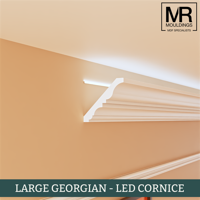 Large Georgian LED MDF Cornice Coving-MR Mouldings Ltd