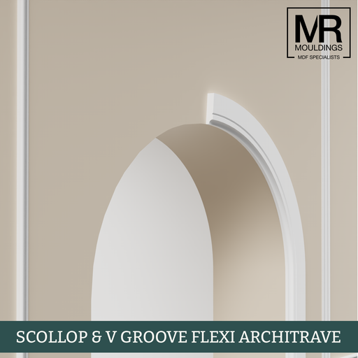Scallop and V Groove Flexible MDF Architrave Board-MR Mouldings Ltd