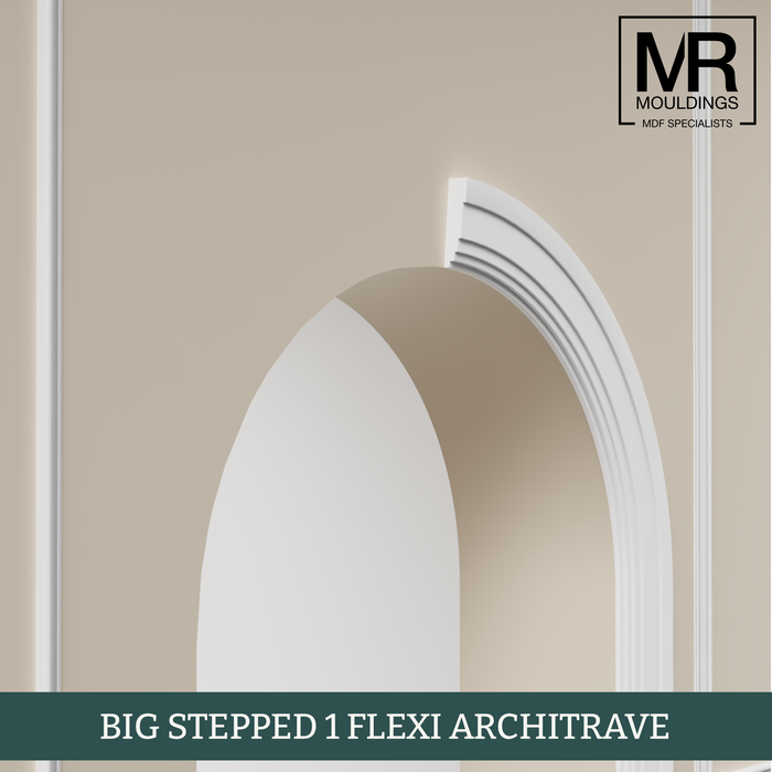 Big Stepped 1 Flexible MDF Architrave Board-MR Mouldings Ltd