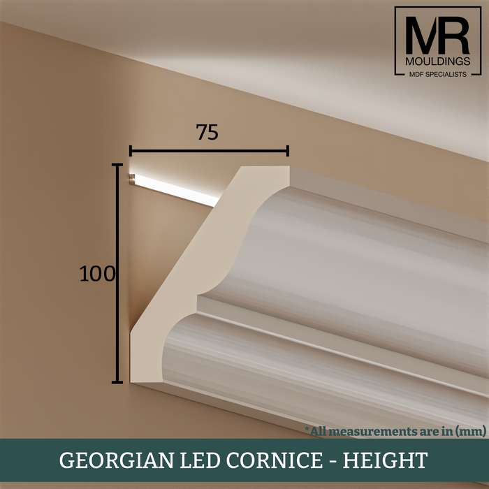 Georgian LED MDF Cornice Coving-MR Mouldings Ltd