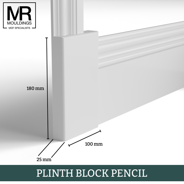 Pencil MDF Plinth Block-MR Mouldings Ltd