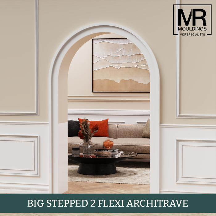 Big Stepped 2 Flexible MDF Architrave Board-MR Mouldings Ltd