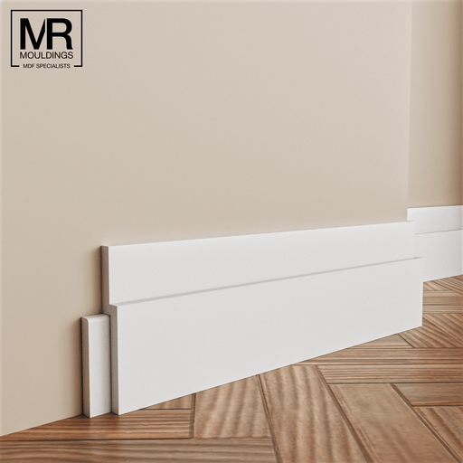 Big Stepped 2 MDF Skirting Cover Board-MR Mouldings Ltd