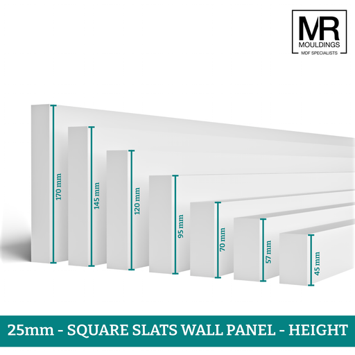 25mm Square Strips Wall Panel Kit-MR Mouldings Ltd