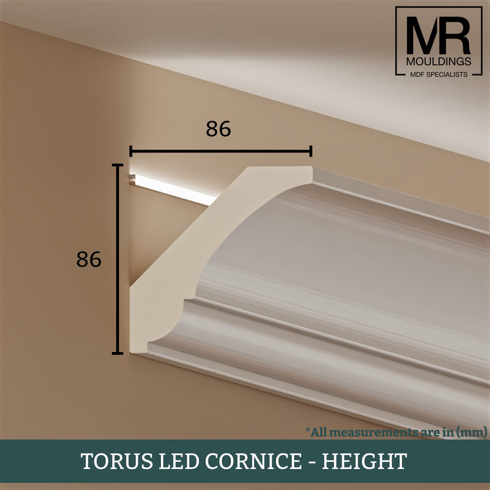 Torus LED MDF Cornice Coving