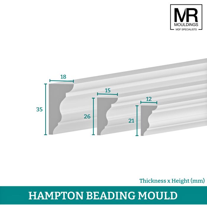 Hampton MDF Beading Moulding-MR Mouldings Ltd