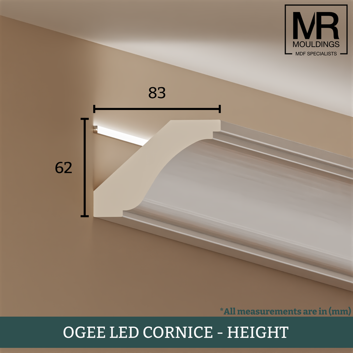 Ogee LED MDF Cornice Coving